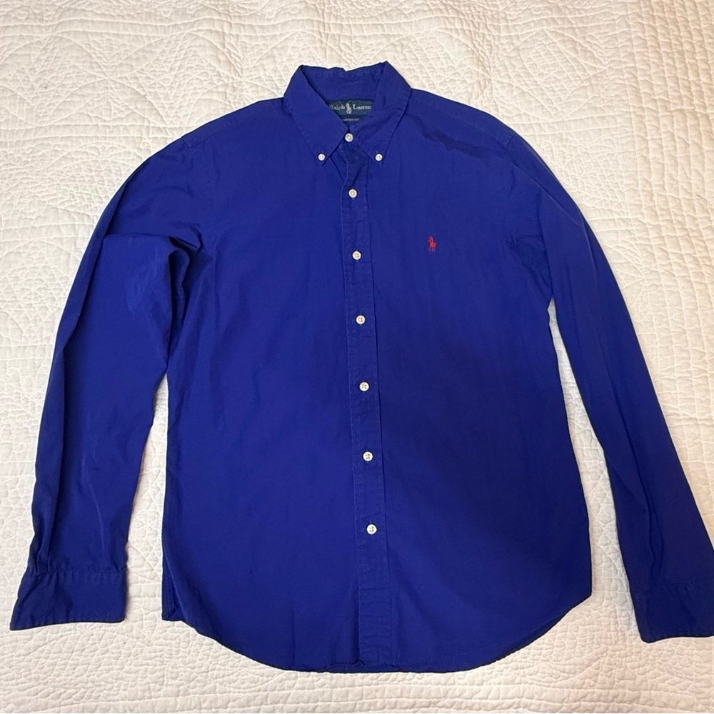Ralph Lauren Men's Royal Blue Button Down Shirt